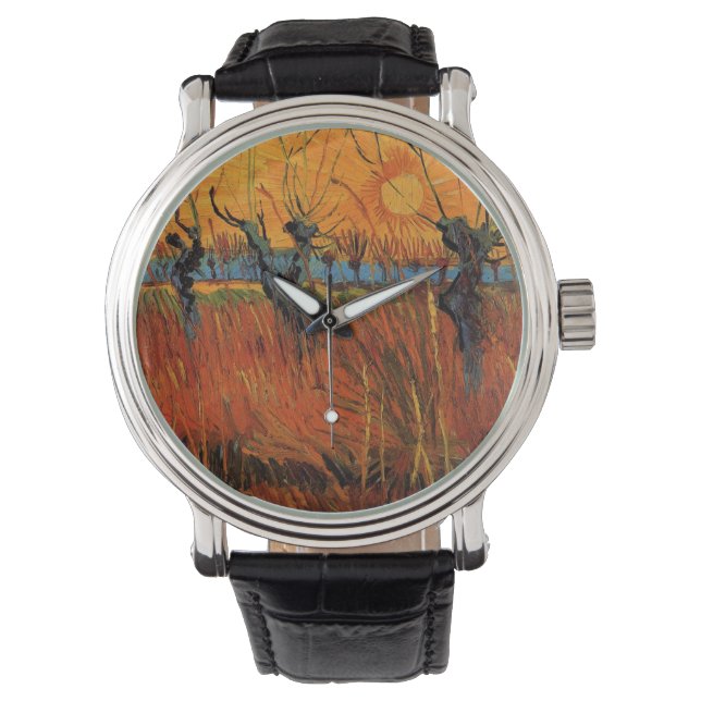 Reloj De Pulsera Willows at Sunset de Vincent van Gogh (Anverso)
