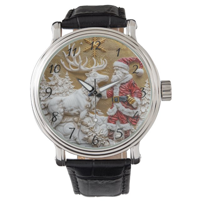 Reloj De Pulsera Winter Santa and reindeer celebration (Anverso)