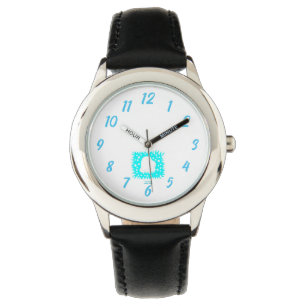 Reloj De Pulsera Winter Snow Hearts Kids Black Leather Watch