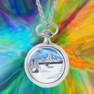 Reloj De Pulsera Winter Wonder Silver Necklace Watch