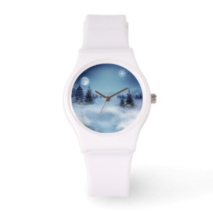 Reloj De Pulsera Winter Wonderland de noche