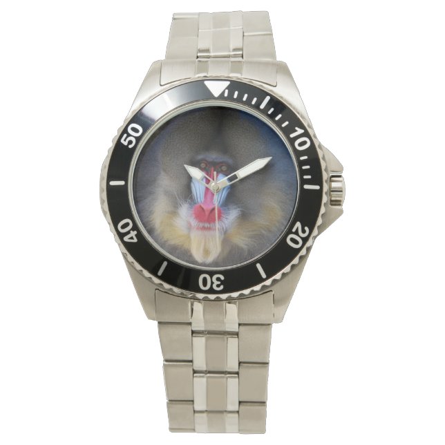 Reloj De Pulsera Wise Mandrill Monkey (Anverso)