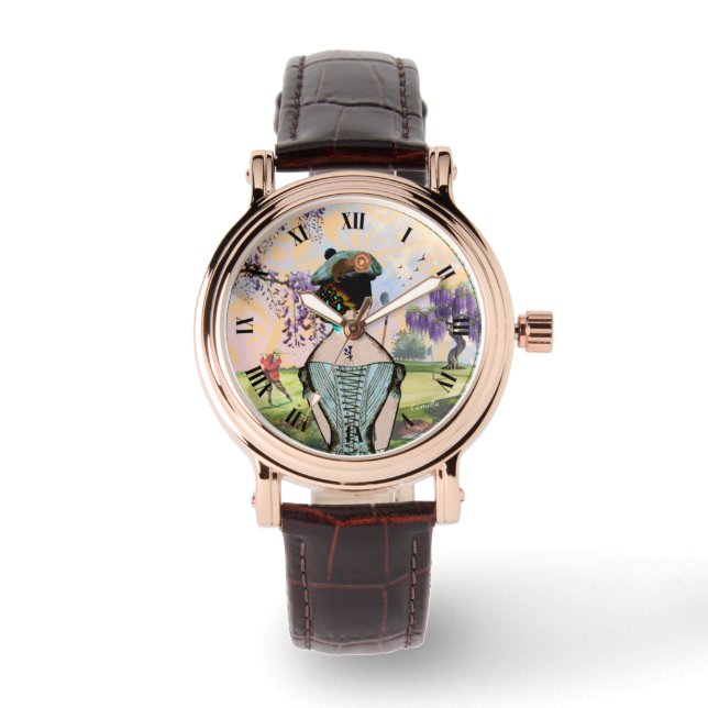 Reloj De Pulsera Wisteria Tee Time Rosa Dorada  (Anverso)