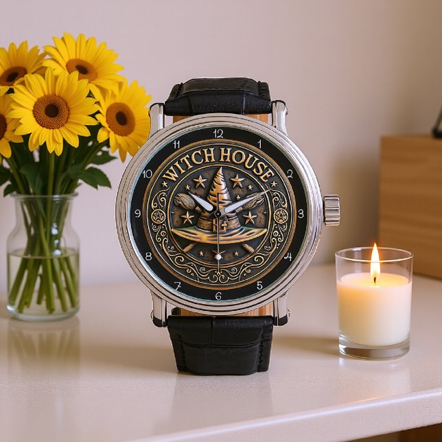 Reloj De Pulsera Witch House Pentagram Broom (Subido por el creador)