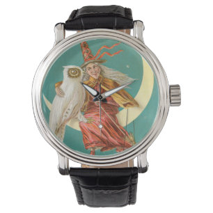 Reloj De Pulsera Witch Owl Crescent Moon