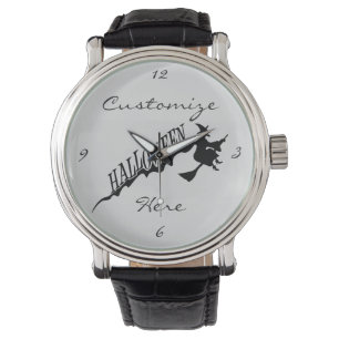 Reloj De Pulsera Witch Riding Broom Halloween Thunder_Cove