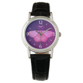 Reloj De Pulsera Witchy Moth Moon Purple Magic Insect Cottagecore