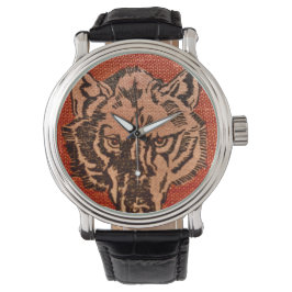 Reloj De Pulsera Wolf Head on Red