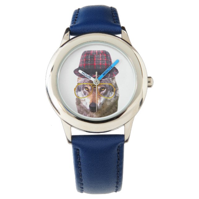 Reloj De Pulsera Wolf niños chicos lindos y divertidos (Anverso)