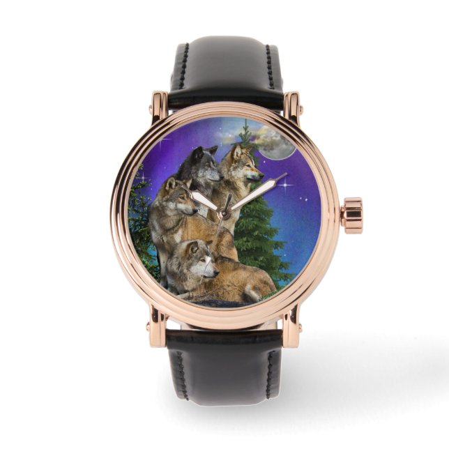Reloj De Pulsera Wolf y Moon (Anverso)