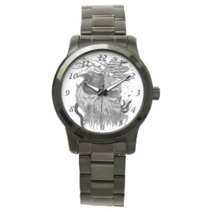 Reloj De Pulsera Wolf y Raven con el cráneo