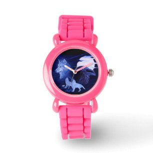 Reloj De Pulsera Wolf y Raven con luna llena
