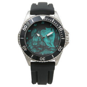 Reloj De Pulsera Wolf y Raven en la noche