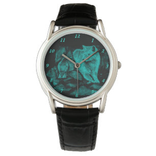Reloj De Pulsera Wolf y Raven en la noche
