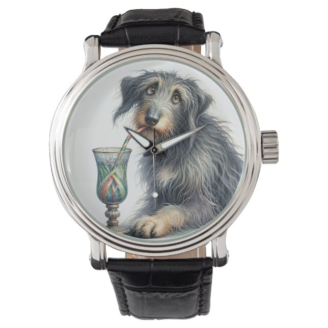 Reloj De Pulsera Wolfhound Irlandés Con Soda (Anverso)