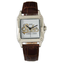 Reloj De Pulsera Women Square Leather Strap Watch Sobo/Abuela