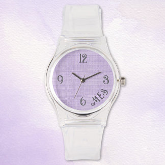 Reloj De Pulsera Women's Monogram Lavender Clear Silicone Watch