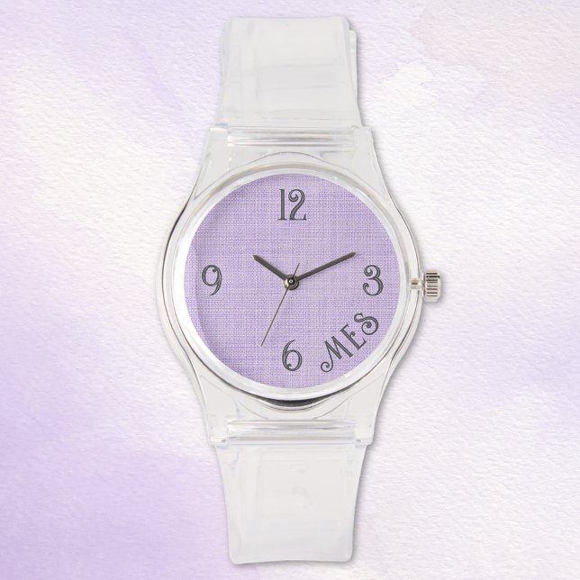 Reloj De Pulsera Women's Monogram Lavender Clear Silicone Watch (Subido por el creador)