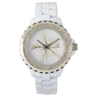 Reloj De Pulsera  Women's Rhinestone White Enamel Watch