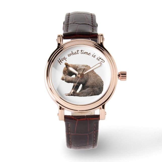 Reloj De Pulsera Women's Watch con cachorro de oso pardo (Anverso)