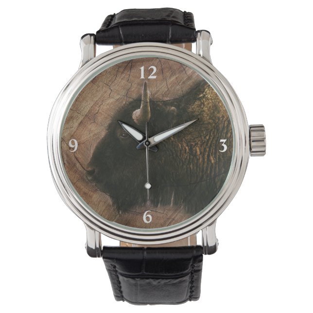 Reloj De Pulsera Wood Bison Buffalo Watch (Anverso)