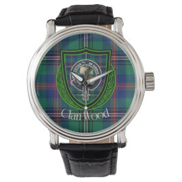 Reloj De Pulsera Wood Scottish Clan Tartan & Crest