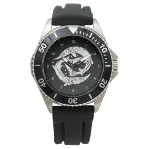 RELOJ DE PULSERA WOODCUT DE STURGEON DE PESCA DESARROLLADA