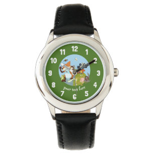 Reloj De Pulsera Woodland Animals Fun Running Fox & Badger Personal