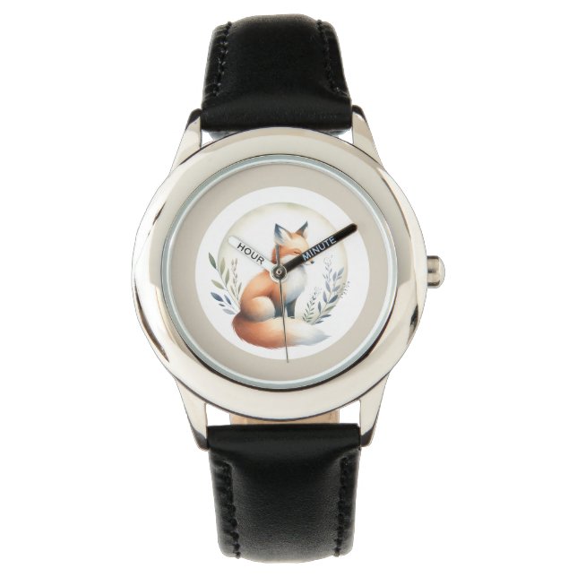Reloj De Pulsera Woodland Whisper- Fox Illustration  (Anverso)