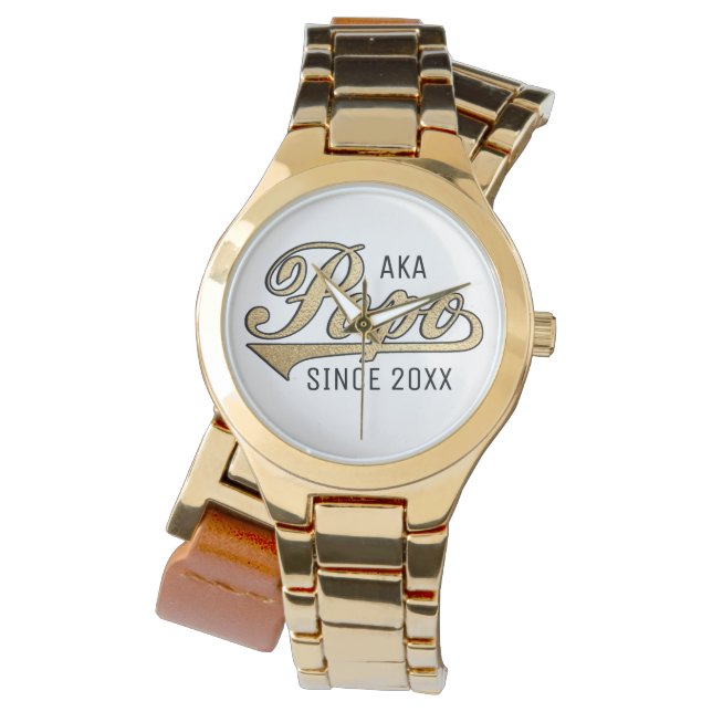 Reloj De Pulsera Wraparound Gold Watch PoPo/Abuela (Anverso)