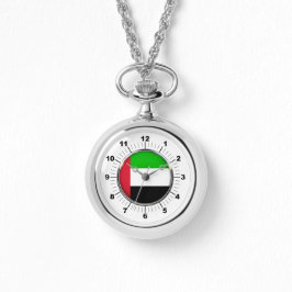 Reloj De Pulsera Wraparound Silver Watch con bandera de Emiratos Ár