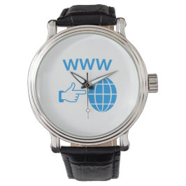 Reloj De Pulsera WWW World Wide Web Globe Icon with Hand Pointer