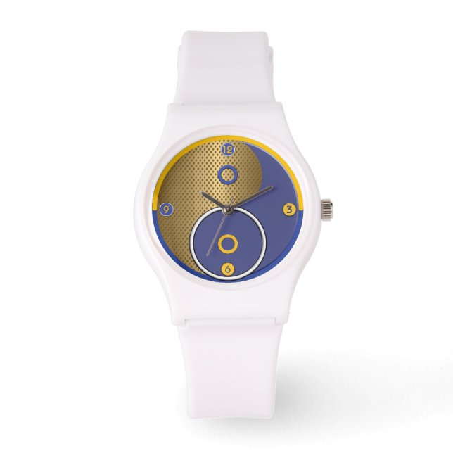 Reloj De Pulsera Yang amarillo azul (Anverso)