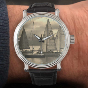 Reloj De Pulsera Yates de vela en tonos sepia