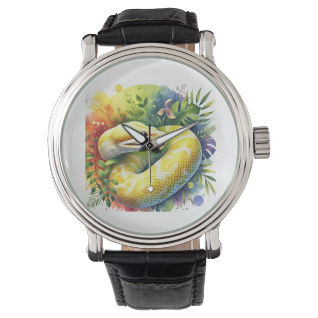 Reloj De Pulsera Yellow Anaconda 160724AREF221 - Watercolor (Anverso)
