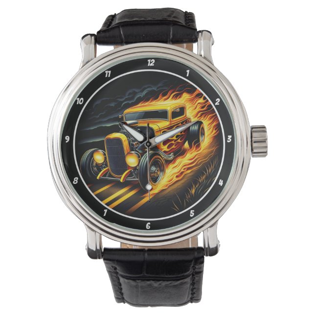 Reloj De Pulsera Yellow Hot Rod, Fiery Grass
