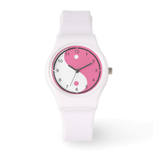 Reloj De Pulsera Yin rosa y blanco y Yang