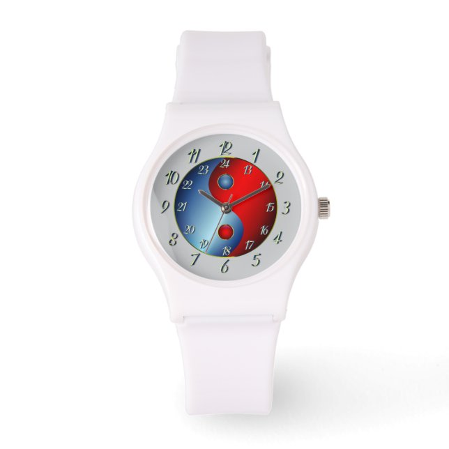 Reloj De Pulsera Yin Yang blanco meticuloso (Anverso)