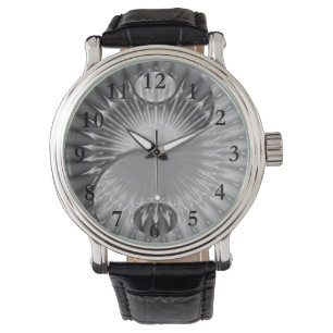 Reloj De Pulsera Yin Yang blanco y negro floral