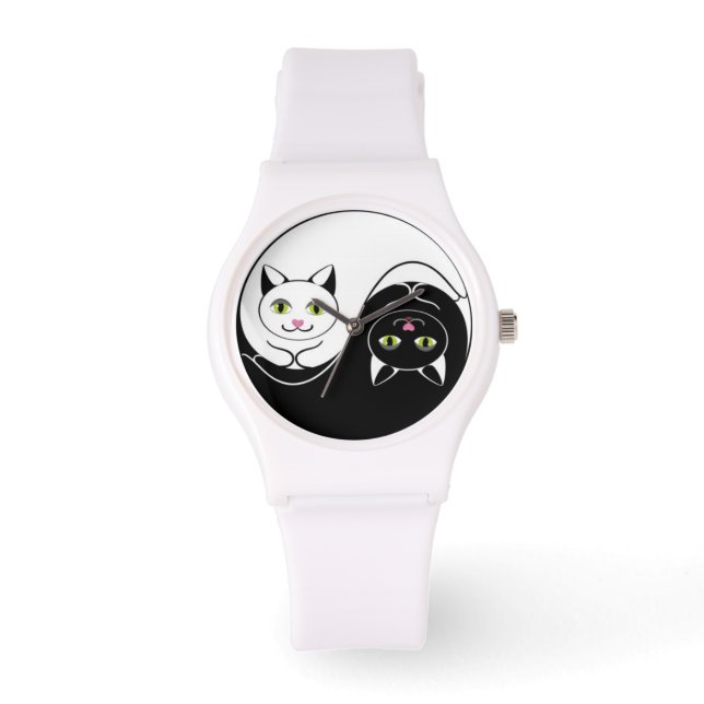 Reloj De Pulsera Yin Yang Cats (Anverso)