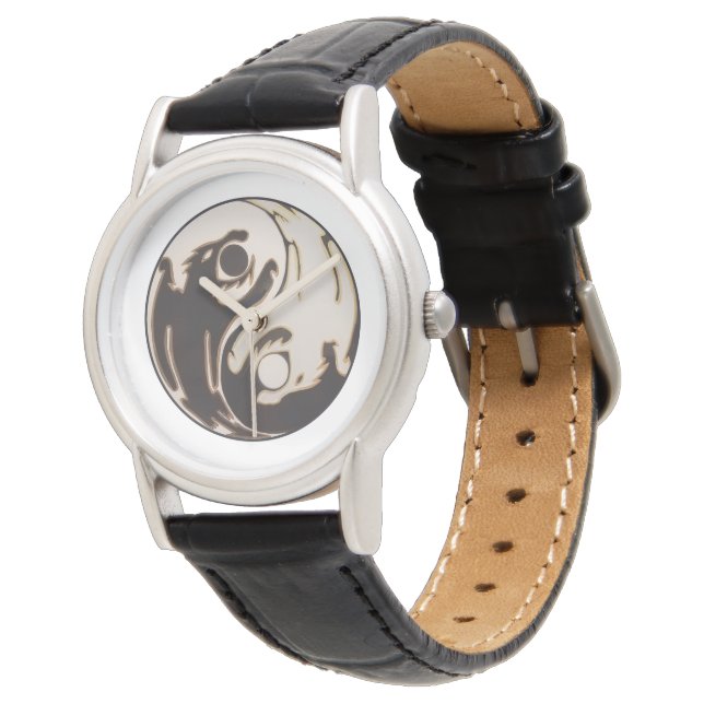 Reloj De Pulsera Yin yang Doble Dragón (Angular)