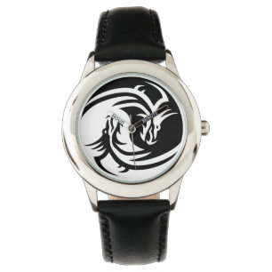 Reloj De Pulsera yin yang dragons watch