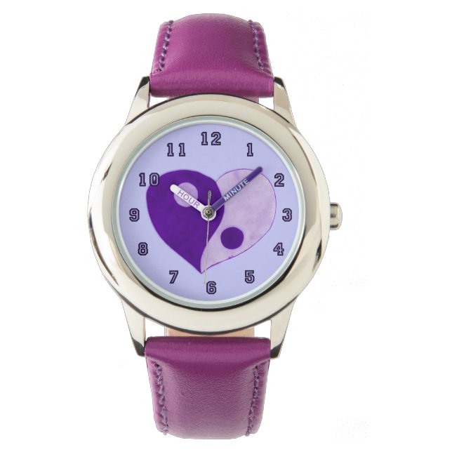 Reloj De Pulsera Yin Yang Heart (Purple/Lilac) (Anverso)