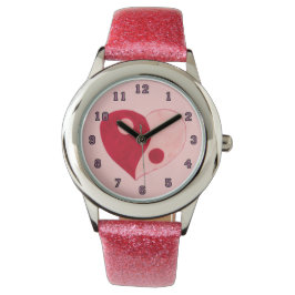 Reloj De Pulsera Yin Yang Heart (Rojo/Rosa)