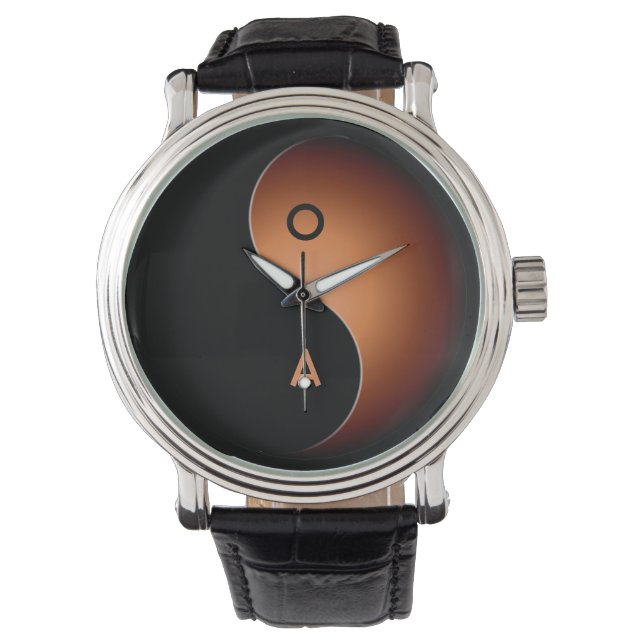 Reloj De Pulsera yin yang monograma - café (Anverso)