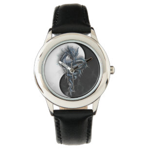 Reloj De Pulsera Yin Yang Niños Dragones Chinos Vigilancia Regulabl