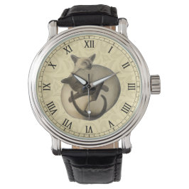 Reloj De Pulsera Yin Yang Siamese Cats Watch