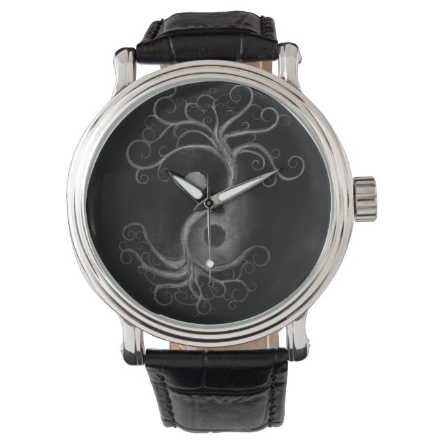 Reloj De Pulsera Yin Yang Swirl Tree (Anverso)