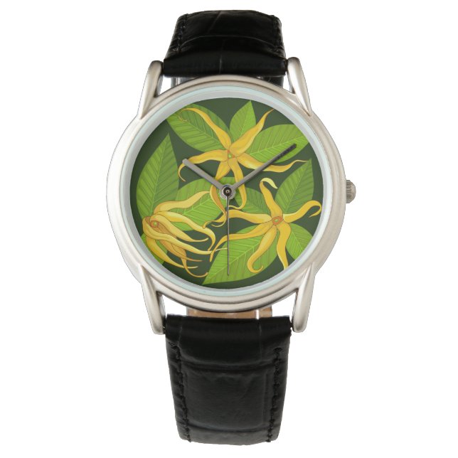 Reloj De Pulsera Ylang Ylang Flores exóticas perfumadas (Anverso)