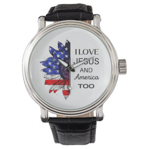 Reloj De Pulsera Yo amo a Jesús y a Estados Unidos también